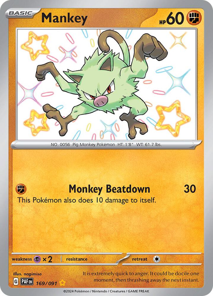 Mankey - 169/091 - SV: Paldean Fates (PAF)