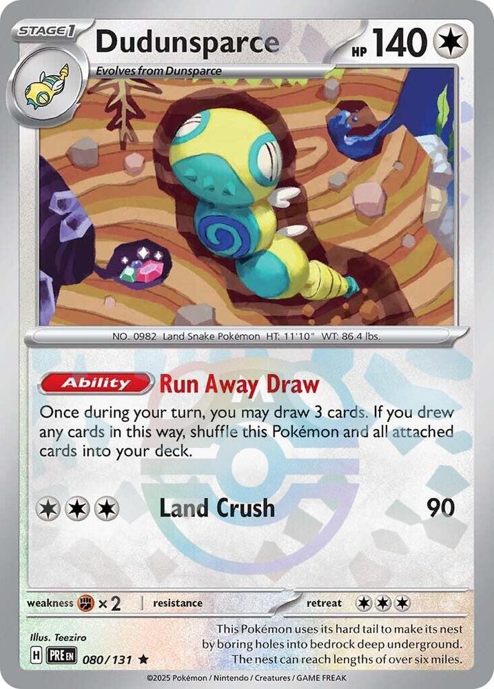 Dudunsparce (Master Ball Pattern) - SV: Prismatic Evolutions (PRE)