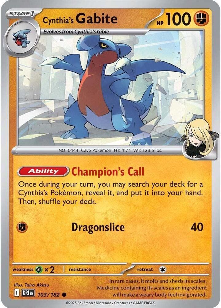 Cynthia's Gabite - SV10: Destined Rivals (DRI)