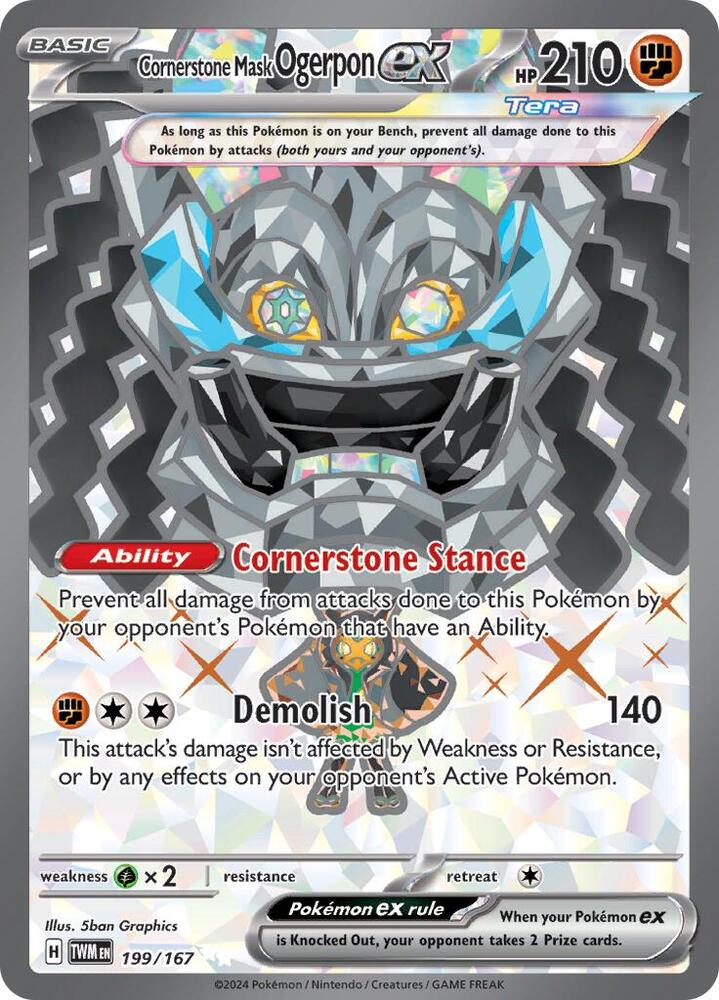 Cornerstone Mask Ogerpon ex - 199/167 - SV06: Twilight Masquerade (TWM)