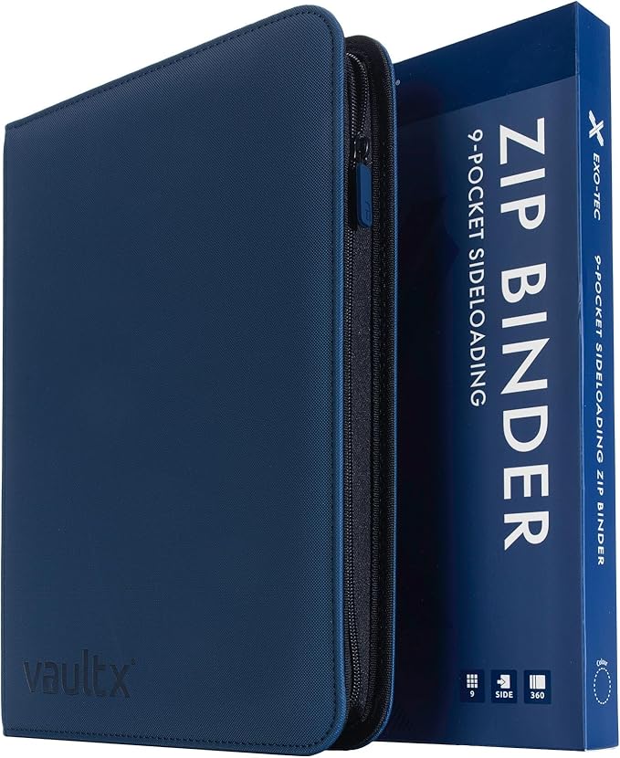 Exo-Tec Zip Binder 9-Pocket Sideloading Blue