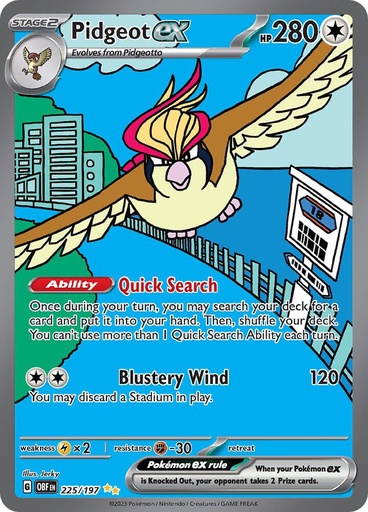Pidgeot ex - 225/197 - SV03: Obsidian Flames