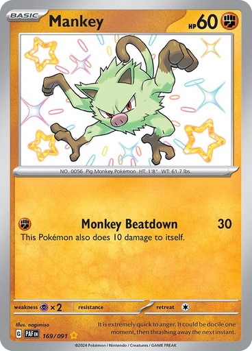 Mankey - 169/091 - SV: Paldean Fates (PAF)