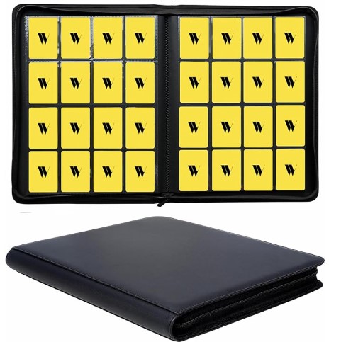 Binder 4 x 4  Con Zipper Mas De 1,000 Tarjetas - Negro