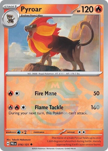 Pyroar (Master Ball Pattern) - SV: Prismatic Evolutions (PRE)