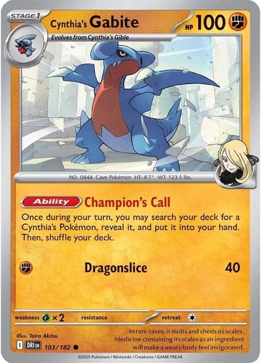 Cynthia's Gabite - SV10: Destined Rivals (DRI)