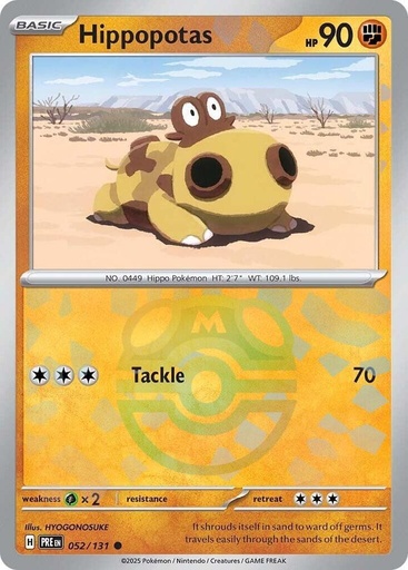 Hippopotas (Master Ball Pattern) - SV: Prismatic Evolutions (PRE)