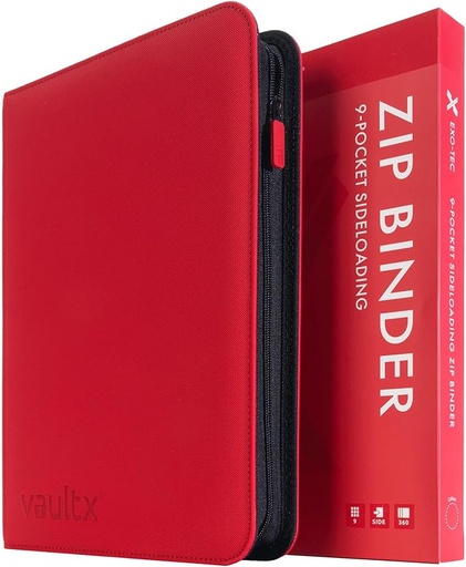 Exo-Tec Zip Binder 9-Pocket Sideloading Red