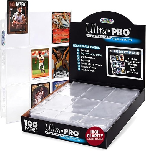 Ultra Pro Laminas De 9 Bolsillos Transparentes (Pieza Suelta)